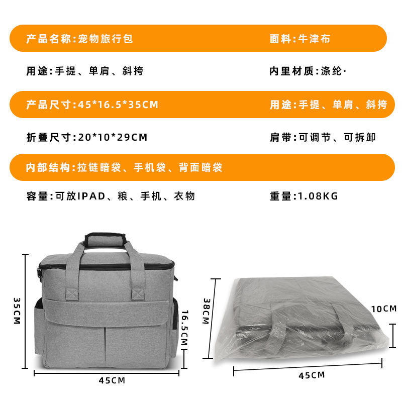 Foldable Pet Food Travel Crossbody Bag