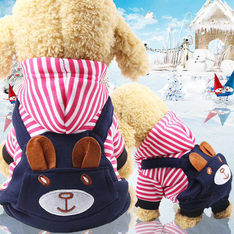 Cross-Border Pet Dog Clothes, Cat Autumn and Winter Four-Legged Cotton Coat, Cartoon Transformation Clothing, Cat Clothing, Dog Clothing Supplies