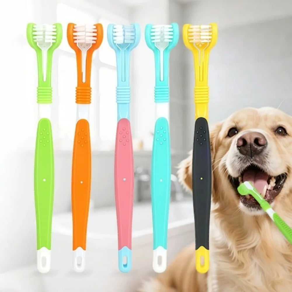 3-Sided Dog Cat Dental Toothbrush