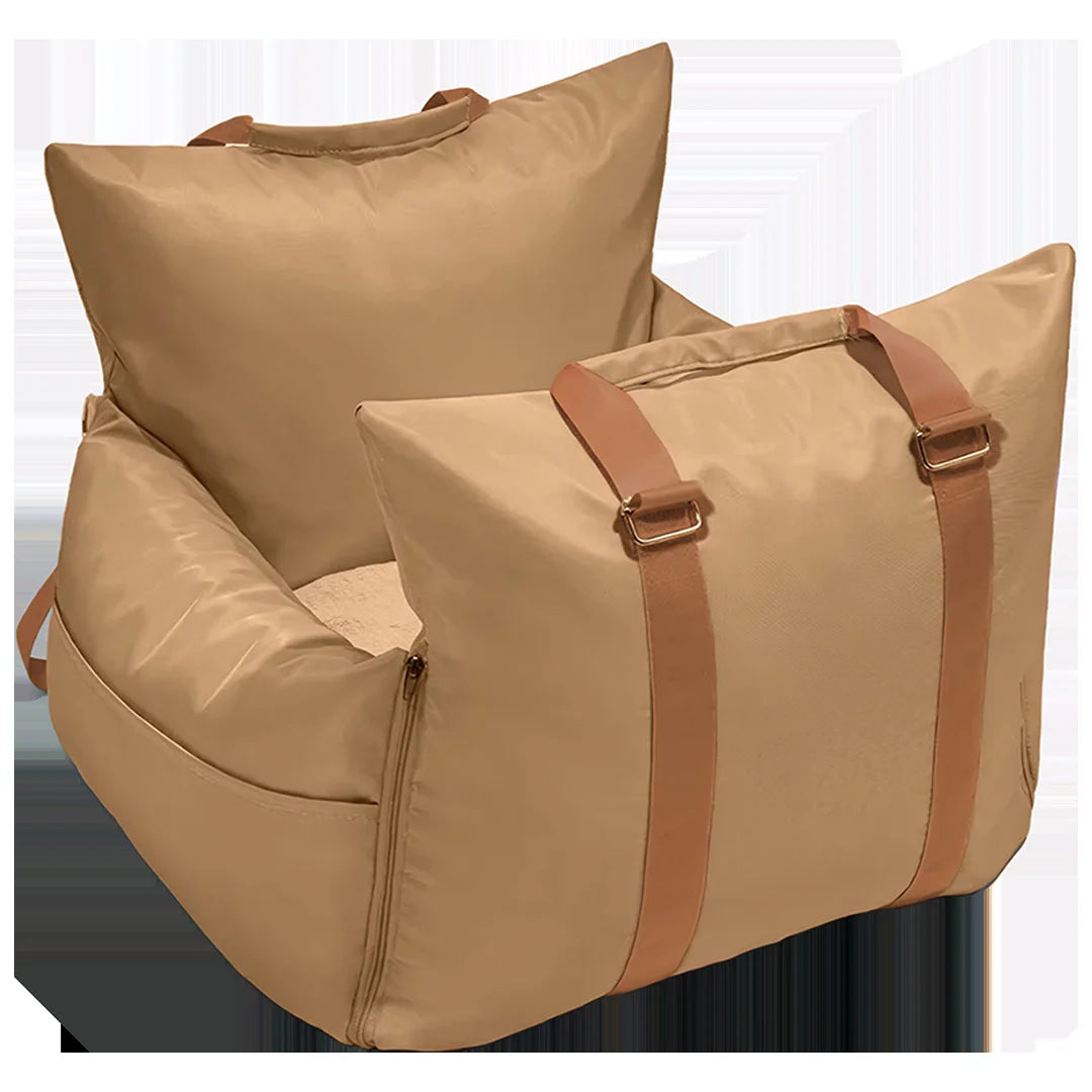 Waterproof Luxury Dog Car Seat Bed Soft Puppy Travel Pet Bed with Safety Buckle Washable Car Seat Cushion for Small Medium Dogs