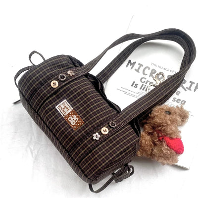 Y2k Plaid Women Shoulder Tote Bag
