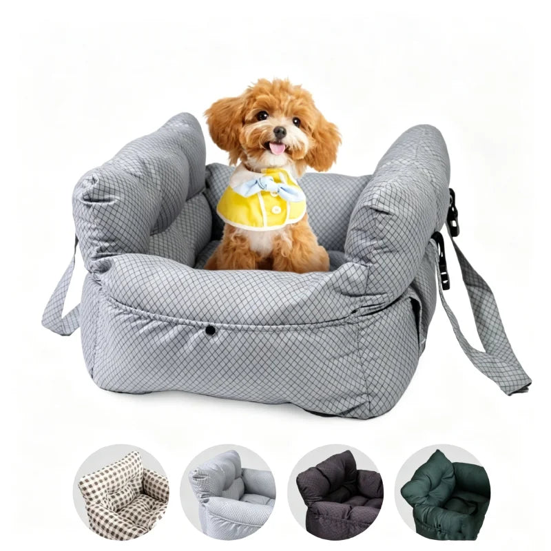 Dog Car Seat Bed Multifunctional Pet Travel Backpack Bed Thin Foldable Detachable Back Removable Portable Pet Car Seat Bed