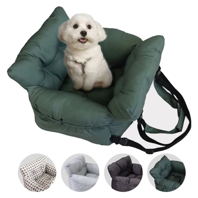 Dog Car Seat Bed Multifunctional Pet Travel Backpack Bed Thin Foldable Detachable Back Removable Portable Pet Car Seat Bed