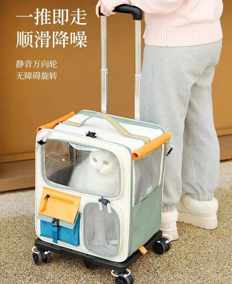 Extra Large Portable Pet Trolley Case Detachable Dog Trolley Case Large Foldable Pet Bag Cat Travel Carrier Bag