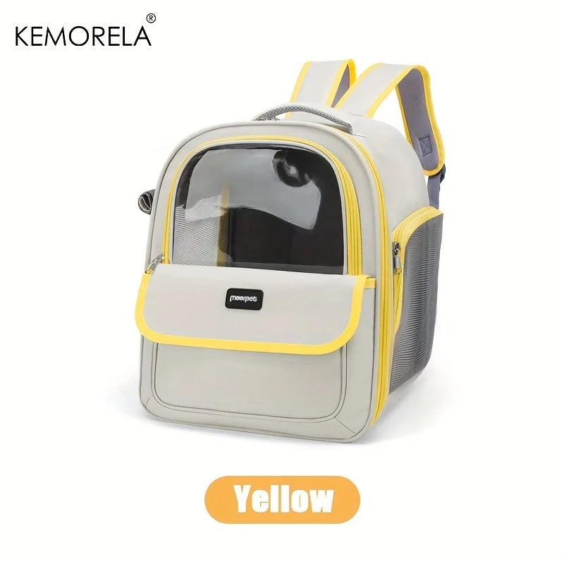 Large Capacity Breathable Mesh Portable Foldable Pet Carrier Backpack for Dog and Cat Outdoor Travel Camping Hiking Supplies