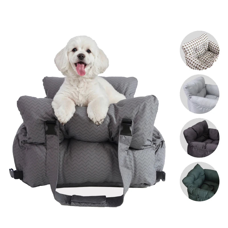 Dog Car Seat Bed Multifunctional Pet Travel Backpack Bed Thin Foldable Detachable Back Removable Portable Pet Car Seat Bed