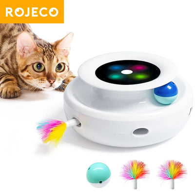 2-in-1 Smart Electronic Cat Feather Toy