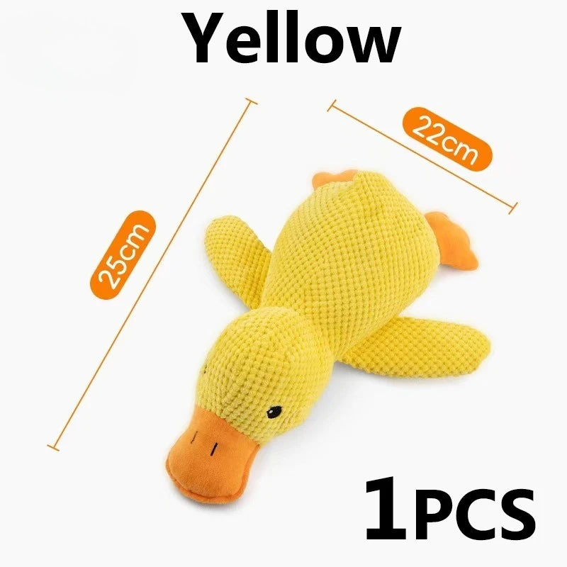 Yellow Duck Dog Toys for Aggressive Chewers Cats Dogs Chew Squeak Toy with Quacking Sound Interactive Plush Doll Toy Pet Supplie
