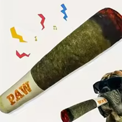 Cigar Plush Squeaky Dog Chew Toy