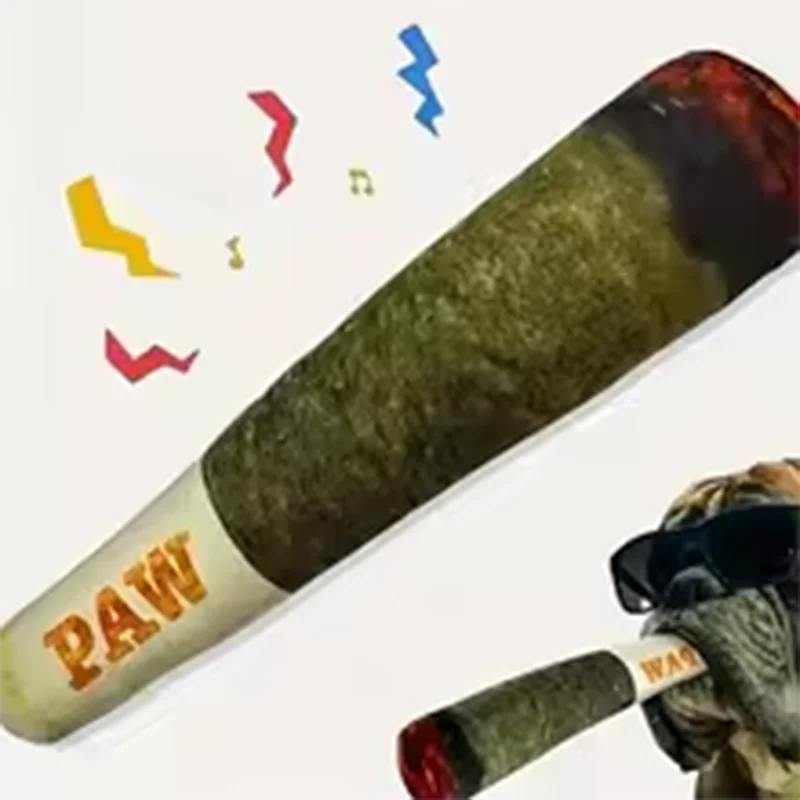 Cigar Plush Squeaky Dog Chew Toy
