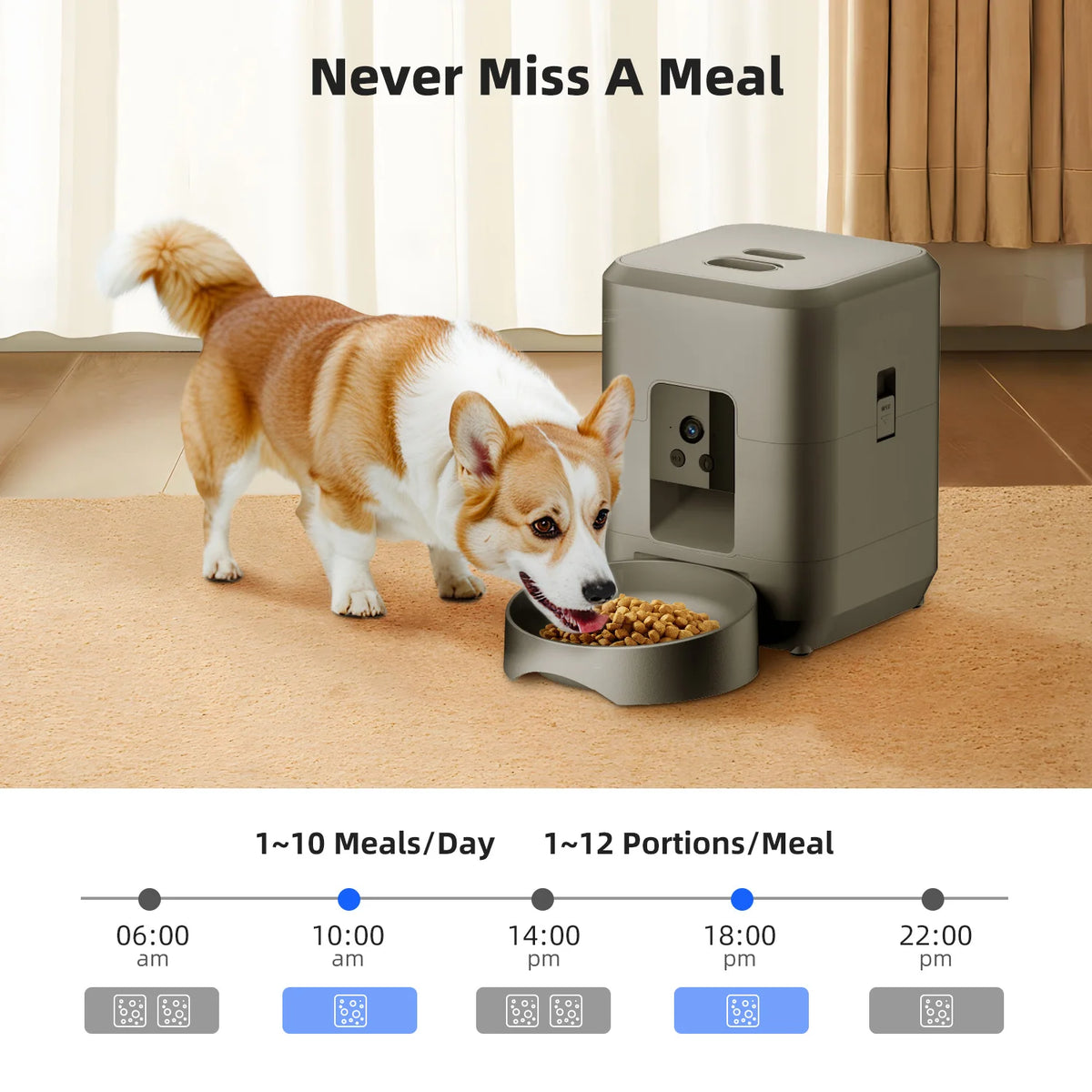 2L WiFi Camera Smart Pet Food Dispenser