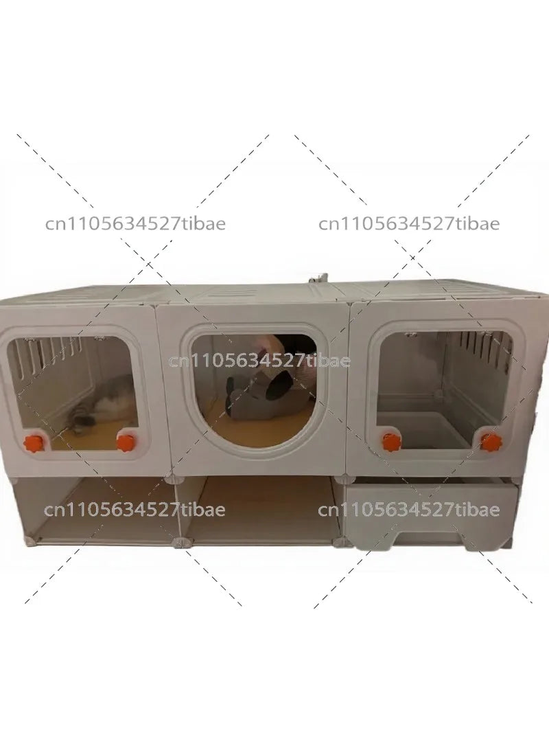 Indoor Cat Cage with Bed & Litter Box