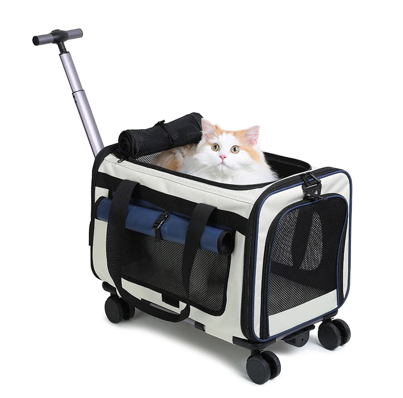 Pet Trolley Cat Bag Extra Large Portable Case Detachable Dog Trolley Case Large Foldable Pet Bag Cat Travel Carrier Bag